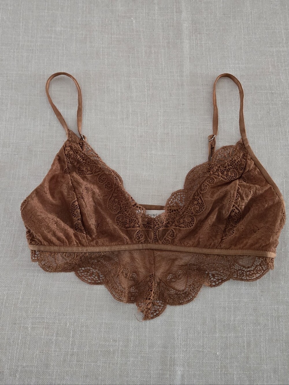 Honey Punch Lace Bralette in Warm Brown